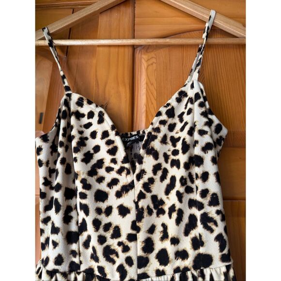 Express Leopard Print Wide-Leg Jumpsuit XS - Picture 6 of 13